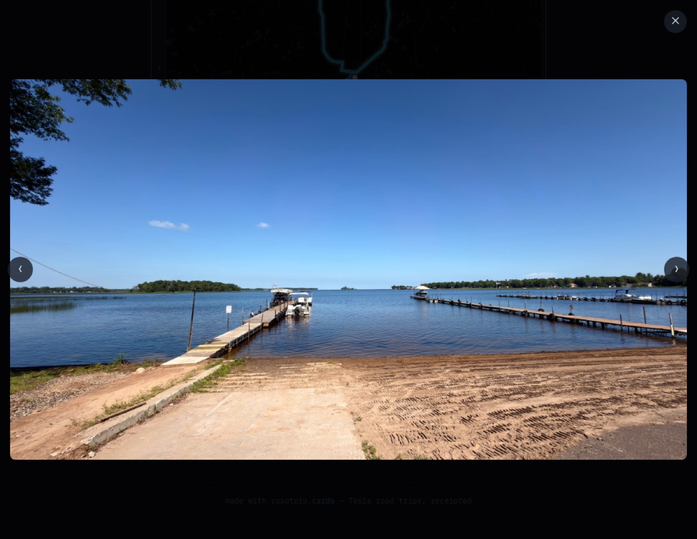 A trip photo opened full screen in the viewer